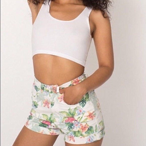 American Apparel Pants - American Apparel tropical high-waisted shorts